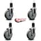 Service Caster 5'' Gray Poly Wheel Swivel 1-5/8'' Expanding Stem Caster Set, 4PK SCC-EX20S514-PPUB-158-4 - alternate 4